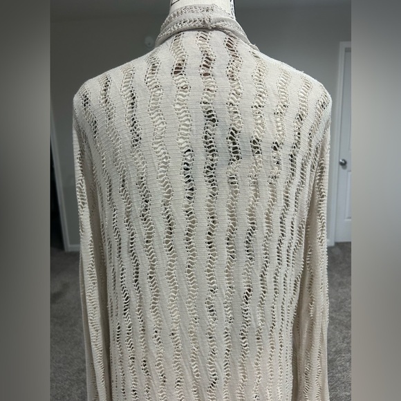 Scandal made in Italy boho style long crocheted duster in natural color OS - Picture 8 of 14